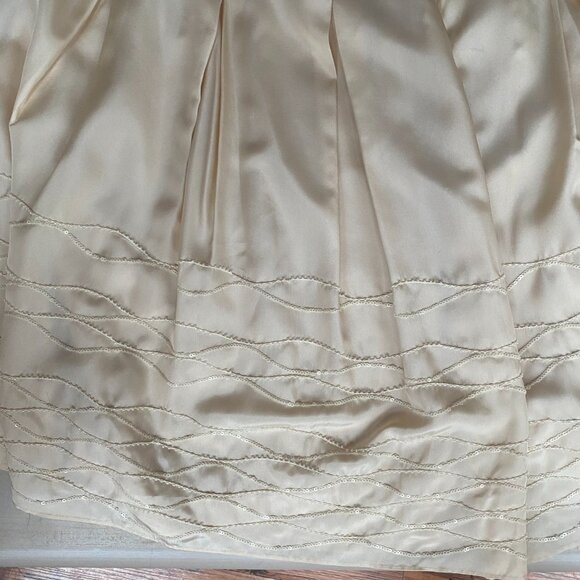 Talbots Ivory Cream Pleated Circle Skirt sequin 10 romantic whimsical soft full - Picture 9 of 14